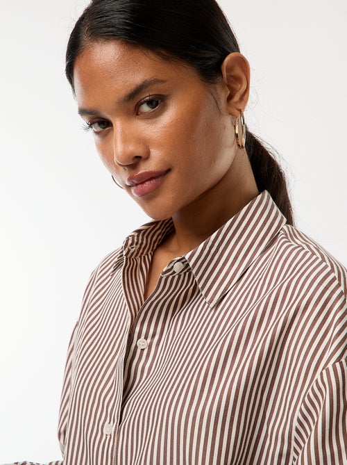 Chemise en popeline rayée - Kiabi