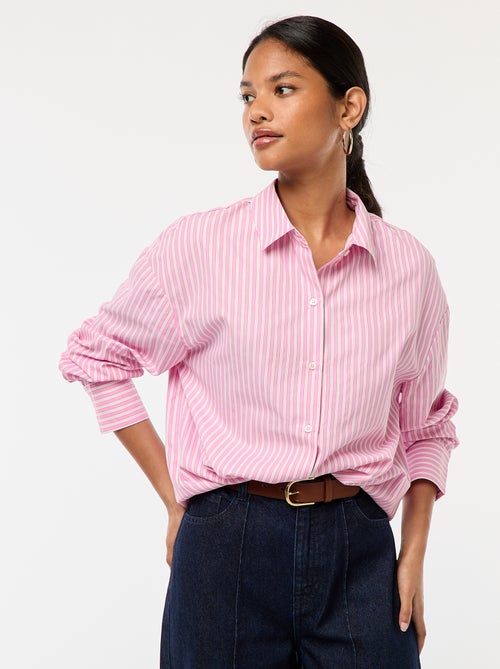 Chemise en popeline rayée - Kiabi