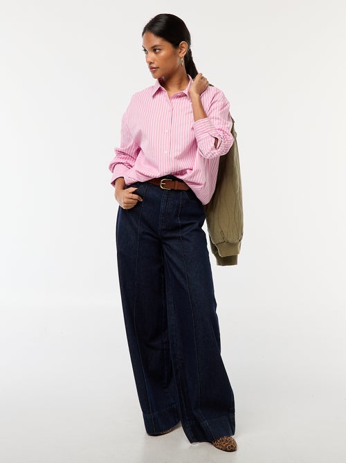 Chemise en popeline rayée - Kiabi