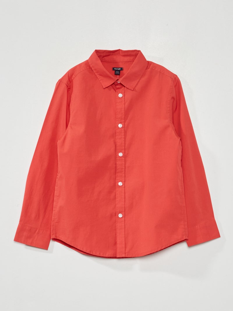 Chemise en popeline Rouge - Kiabi