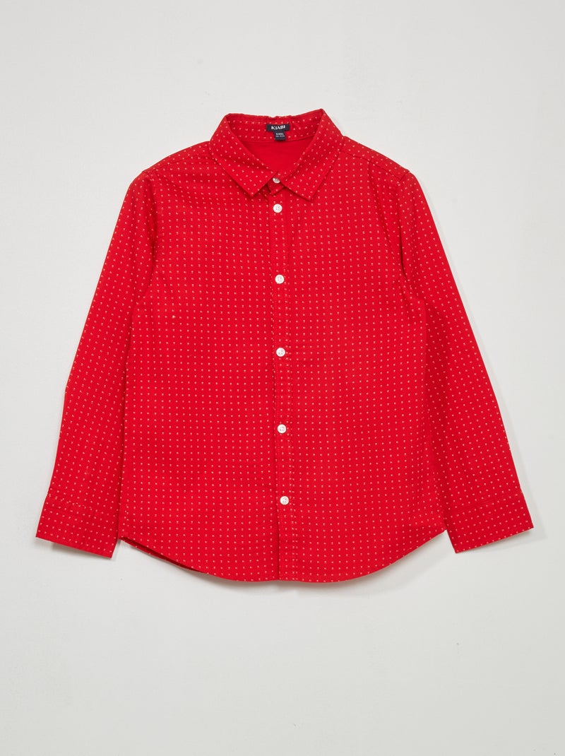 Chemise en popeline Rouge - Kiabi