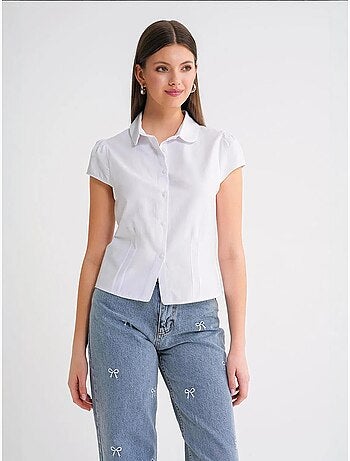 Chemise en popeline slim fit avec fermeture à boutons mixray