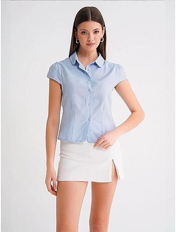 Chemise en popeline slim fit avec fermeture à boutons mixray