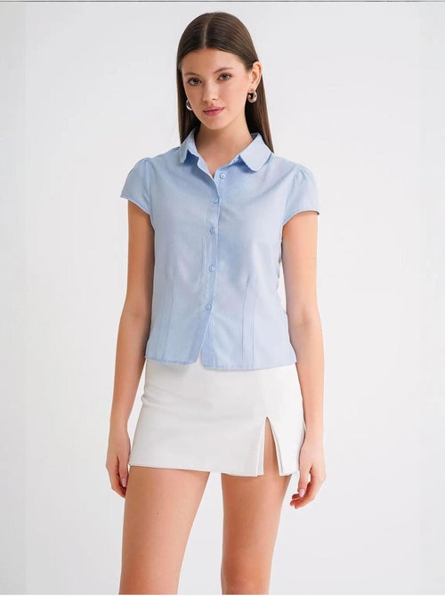 Chemise en popeline slim fit avec fermeture à boutons mixray - Kiabi Chemise en popeline slim fit avec fermeture à boutons mixray - Kiabi