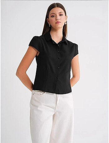 Chemise en popeline slim fit avec fermeture à boutons mixray