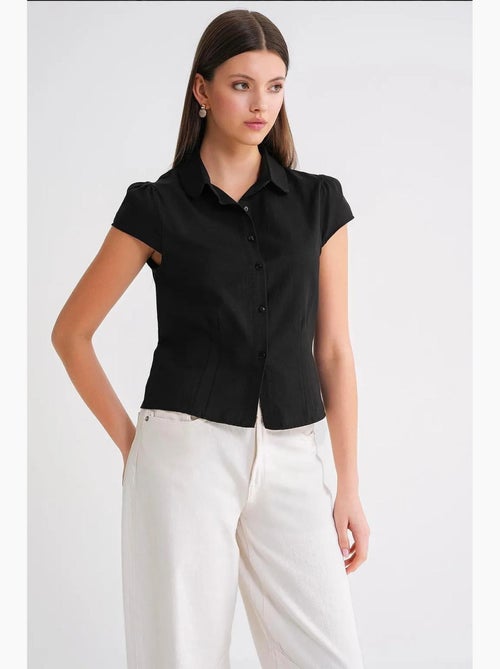 Chemise en popeline slim fit avec fermeture à boutons mixray - Kiabi Chemise en popeline slim fit avec fermeture à boutons mixray - Kiabi