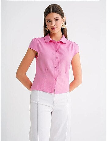 Chemise en popeline slim fit avec fermeture à boutons mixray