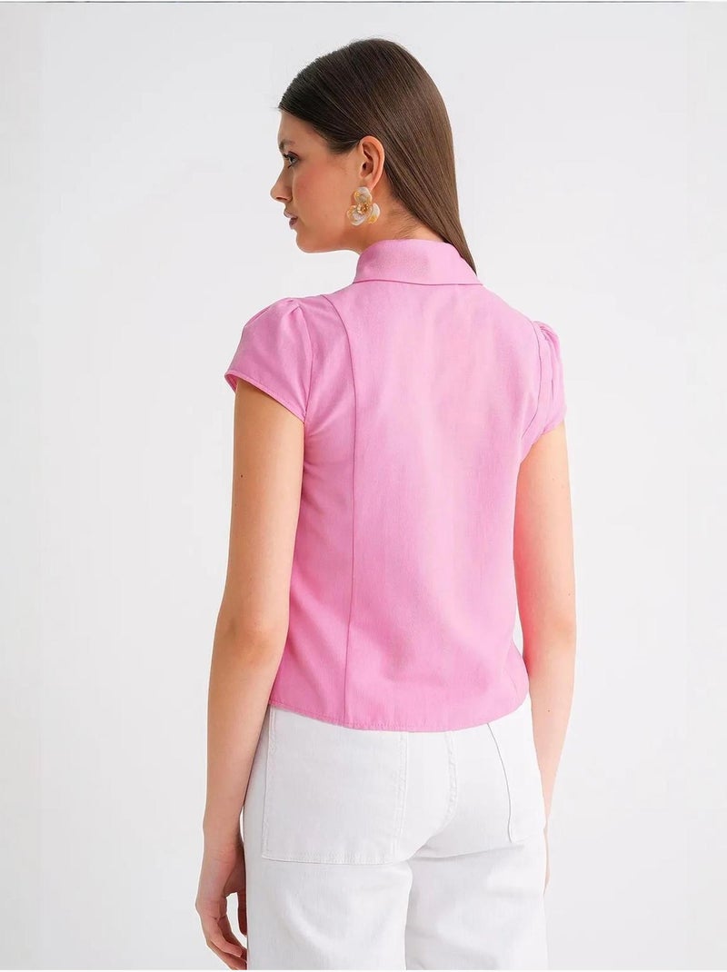 Chemise en popeline slim fit avec fermeture à boutons mixray Rose pâle - Kiabi