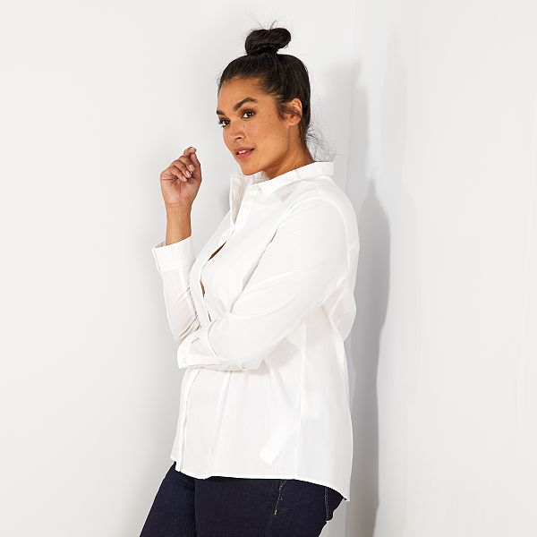 Chemise blanche grande taille femme Clearance