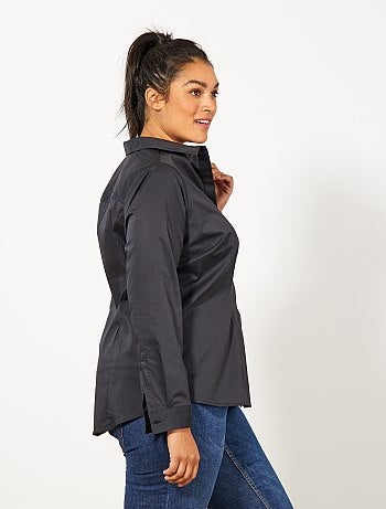 Chemise en popeline stretch - Kiabi