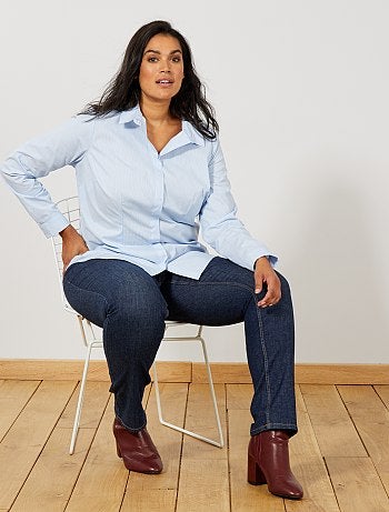 Chemise en popeline stretch - Kiabi