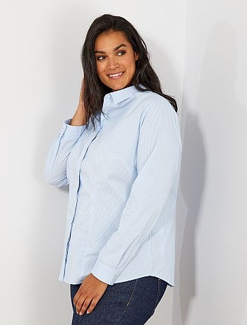 Chemise en popeline stretch - Kiabi