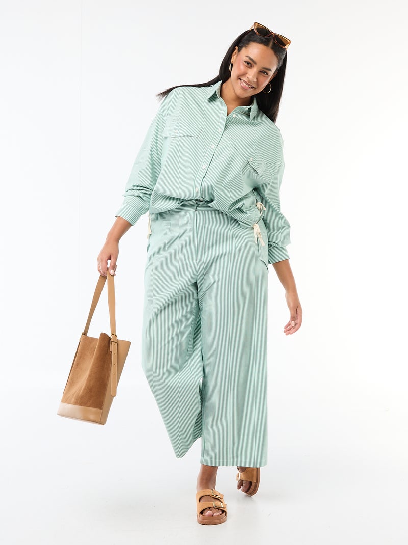 Chemise en popeline Vert - Kiabi