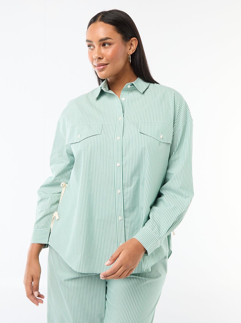 Chemise en popeline Vert - Kiabi