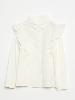 Chemise en popeline volantée