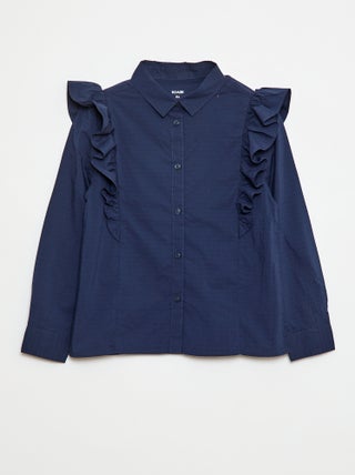Chemise en popeline volantée