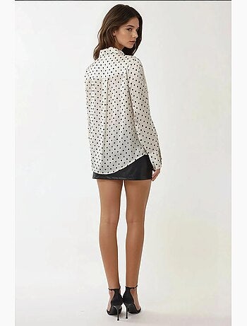 Chemise en satin à pois et boutons hiccup
