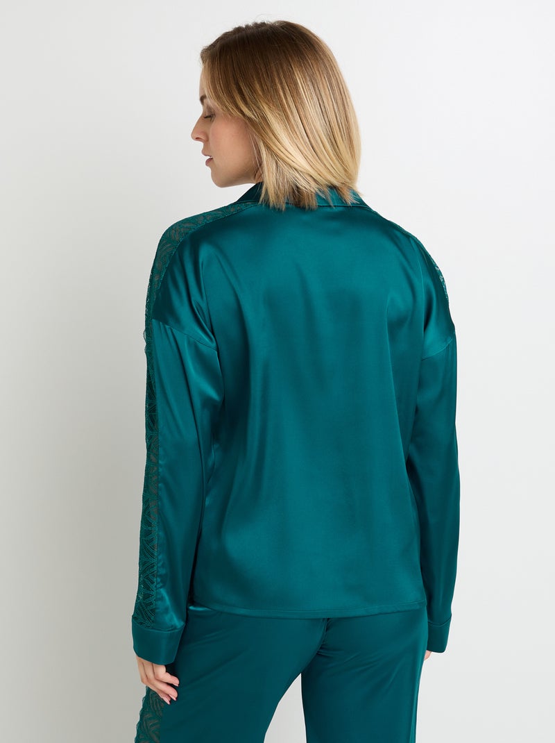 Chemise en satin Femme - RougeGorge Lingerie Bleu - Kiabi