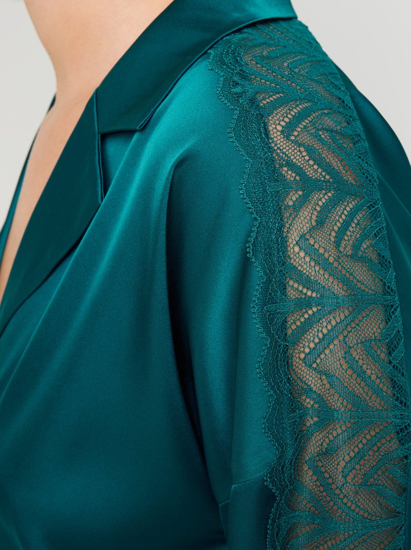 Chemise en satin Femme - RougeGorge Lingerie Bleu - Kiabi