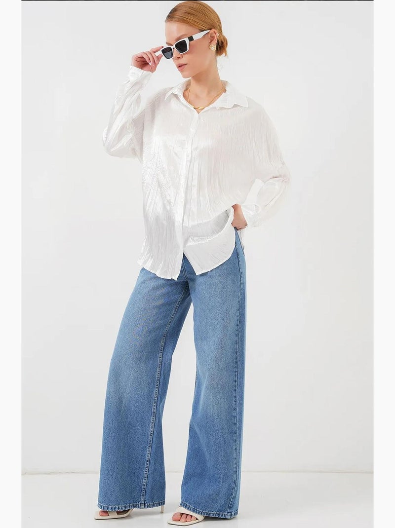 Chemise en satin froissé 20316 bdart Blanc - Kiabi