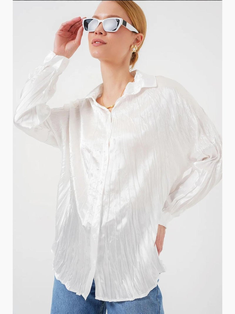 Chemise en satin froissé 20316 bdart Blanc - Kiabi