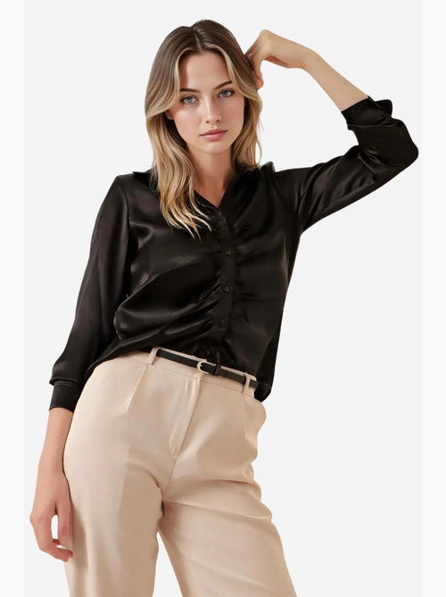 Chemise en satin froncé bdart - Kiabi Chemise en satin froncé bdart - Kiabi