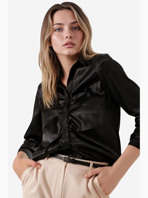 Chemise en satin froncé bdart - Kiabi Chemise en satin froncé bdart - Kiabi