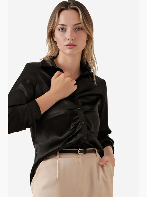 Chemise en satin froncé bdart - Kiabi Chemise en satin froncé bdart - Kiabi