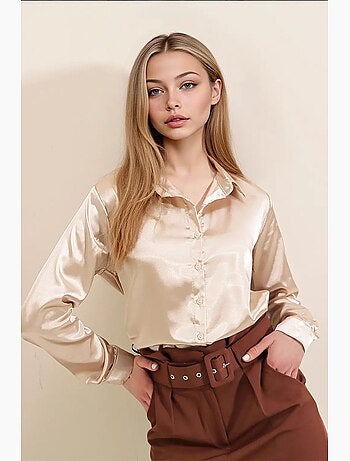 Chemise en satin tissé à boutons bdart