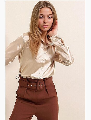 Chemise en satin tissé à boutons bdart