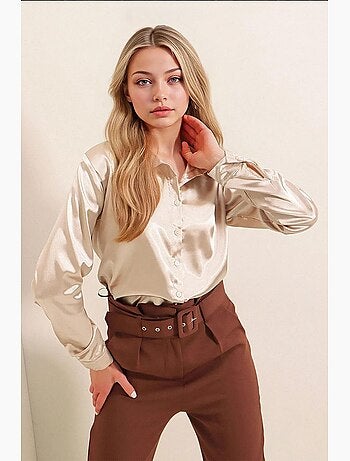 Chemise en satin tissé à boutons bdart