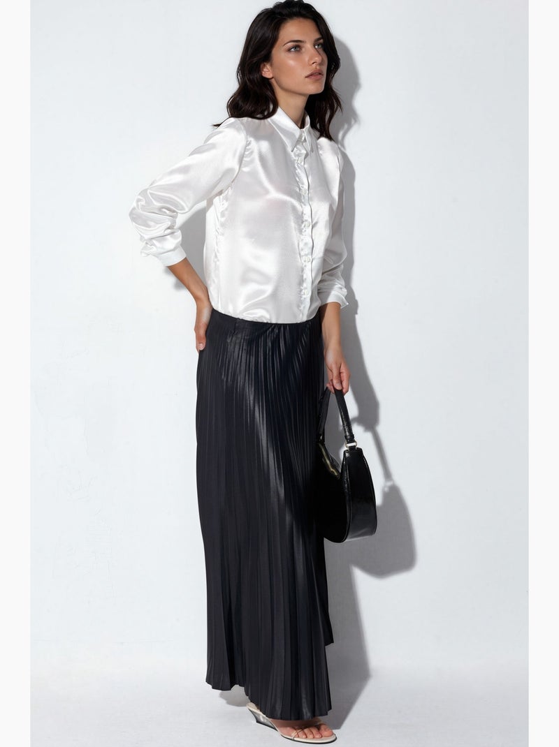 Chemise en satin tissé à boutons bdart Blanc - Kiabi