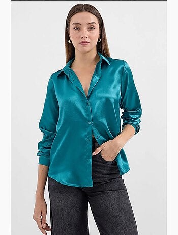 Chemise en satin tissé à boutons bdart