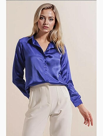 Chemise en satin tissé à boutons bdart