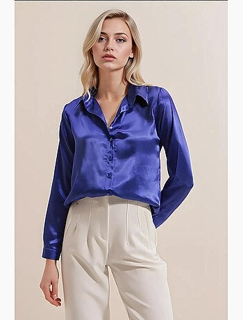 Chemise en satin tissé à boutons bdart