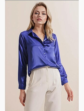 Chemise en satin tissé à boutons bdart
