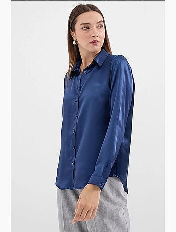 Chemise en satin tissé à boutons bdart