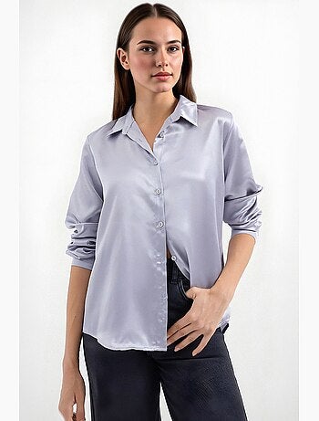 Chemise en satin tissé à boutons bdart
