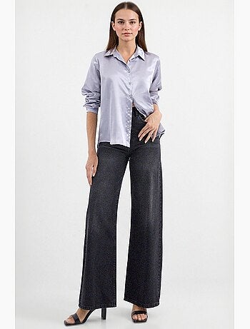 Chemise en satin tissé à boutons bdart