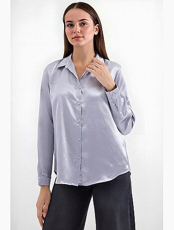 Chemise en satin tissé à boutons bdart