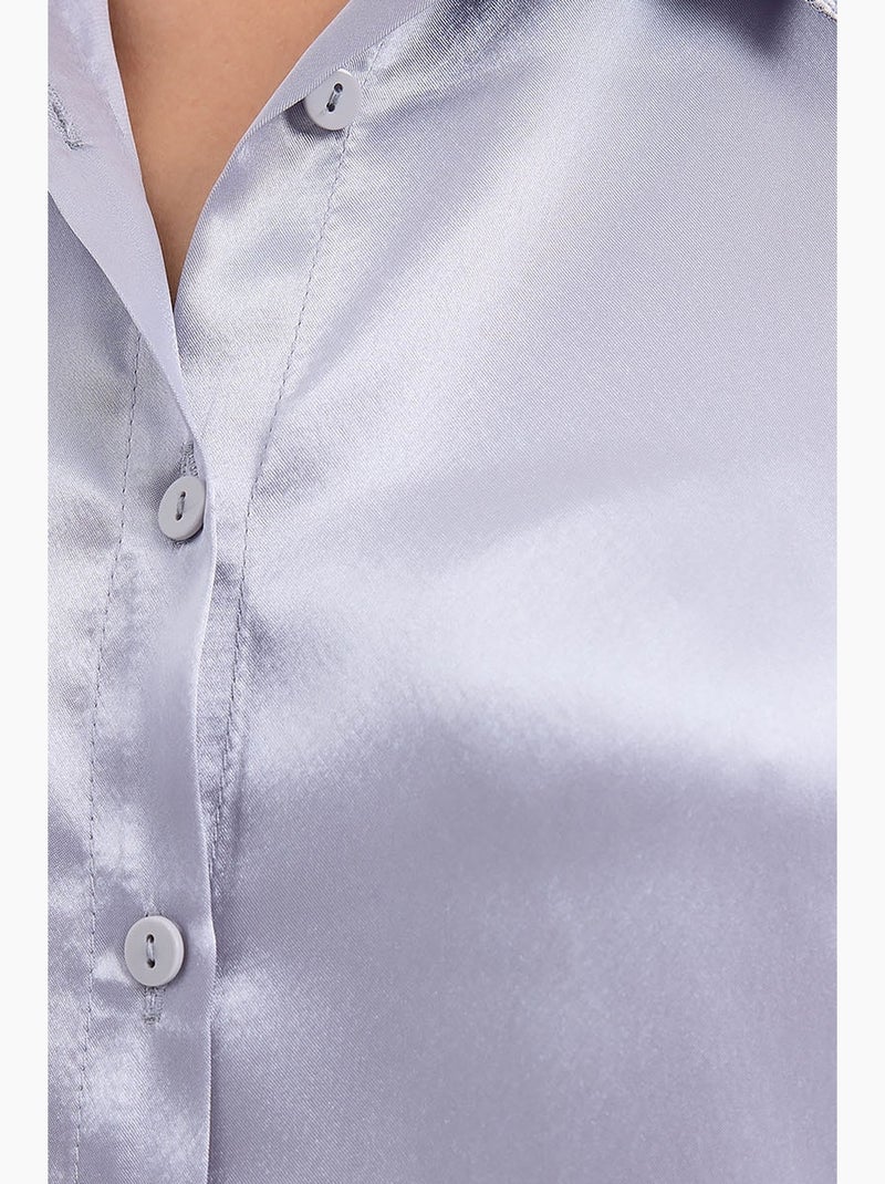 Chemise en satin tissé à boutons bdart Bleu pastel - Kiabi