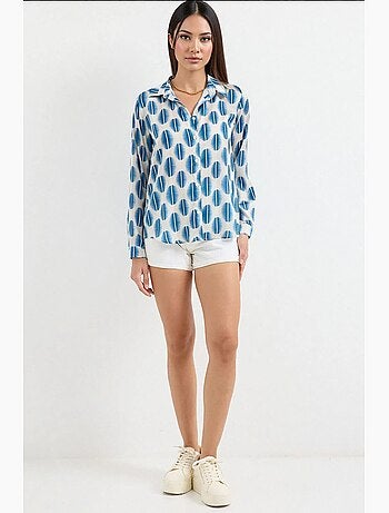 Chemise en satin tissé à boutons bdart
