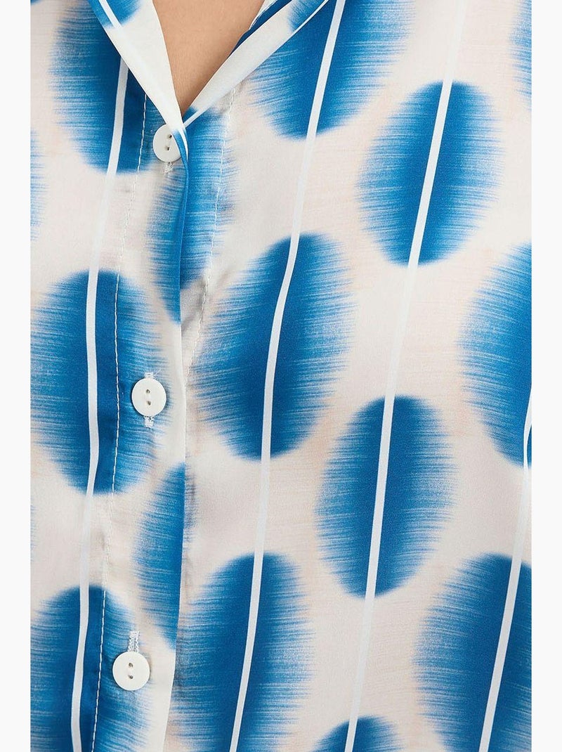 Chemise en satin tissé à boutons bdart Bleu saphir - Kiabi