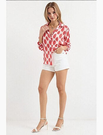 Chemise en satin tissé à boutons bdart