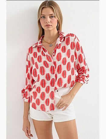 Chemise en satin tissé à boutons bdart