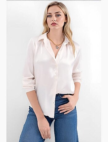 Chemise en satin tissé à boutons bdart