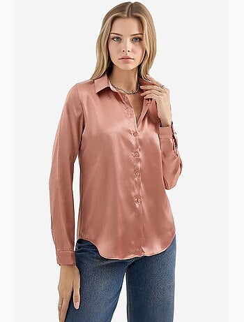 Chemise en satin tissé à boutons bdart
