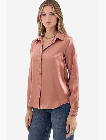 Chemise en satin tissé à boutons bdart