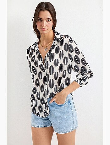 Chemise en satin tissé à boutons bdart