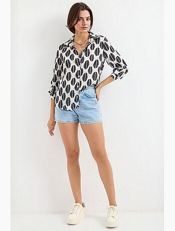 Chemise en satin tissé à boutons bdart